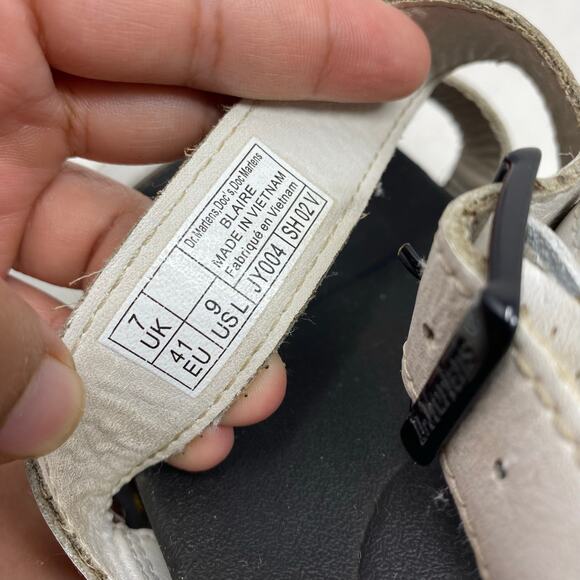 Dr. Martens Blaire White Leather Platform Sandals Women’s Size 9 - Picture 7 of 8